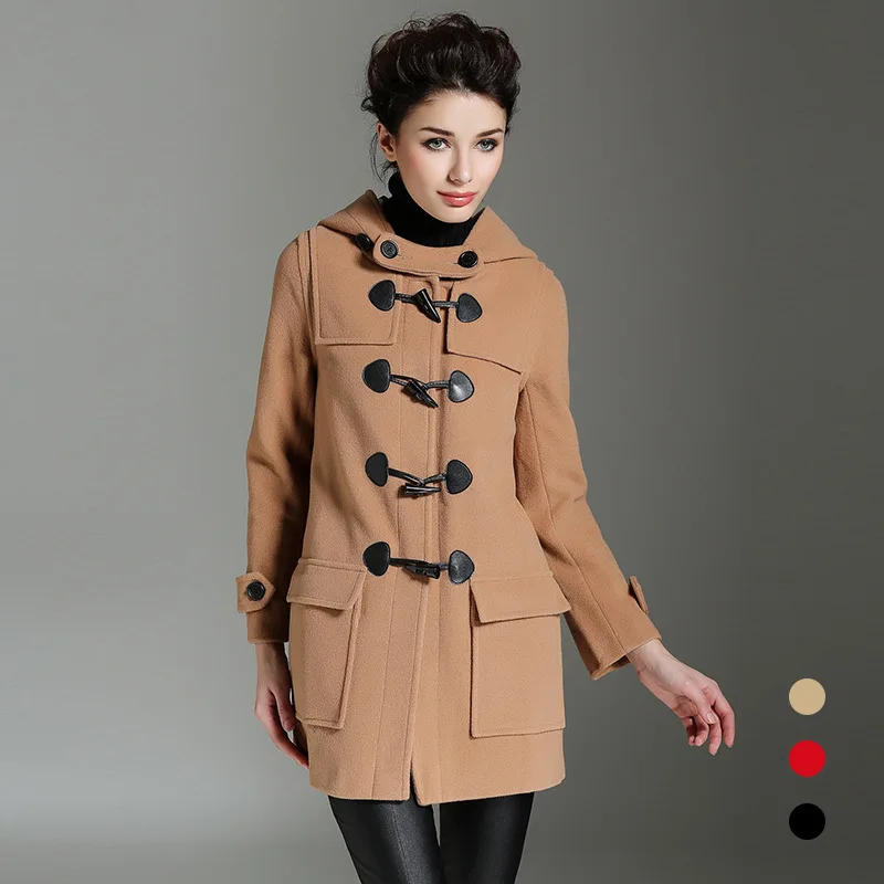 

Kez keer 2018 winter women's coat warm wool & blends coat for women mid long cashmere outer wear elegant ladies female clothes