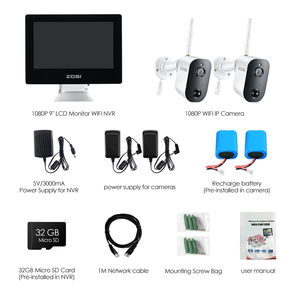  ZOSI 1080p HD Wireless Sistema di Telecamere di Sicurezza 9 