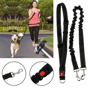 

200Pcs/Lot Waist Belt For Pet Dog Collar Leash Running Puppy Lead Sport Leashes Rope Adjustable Nylon Dog Collar Leash Set