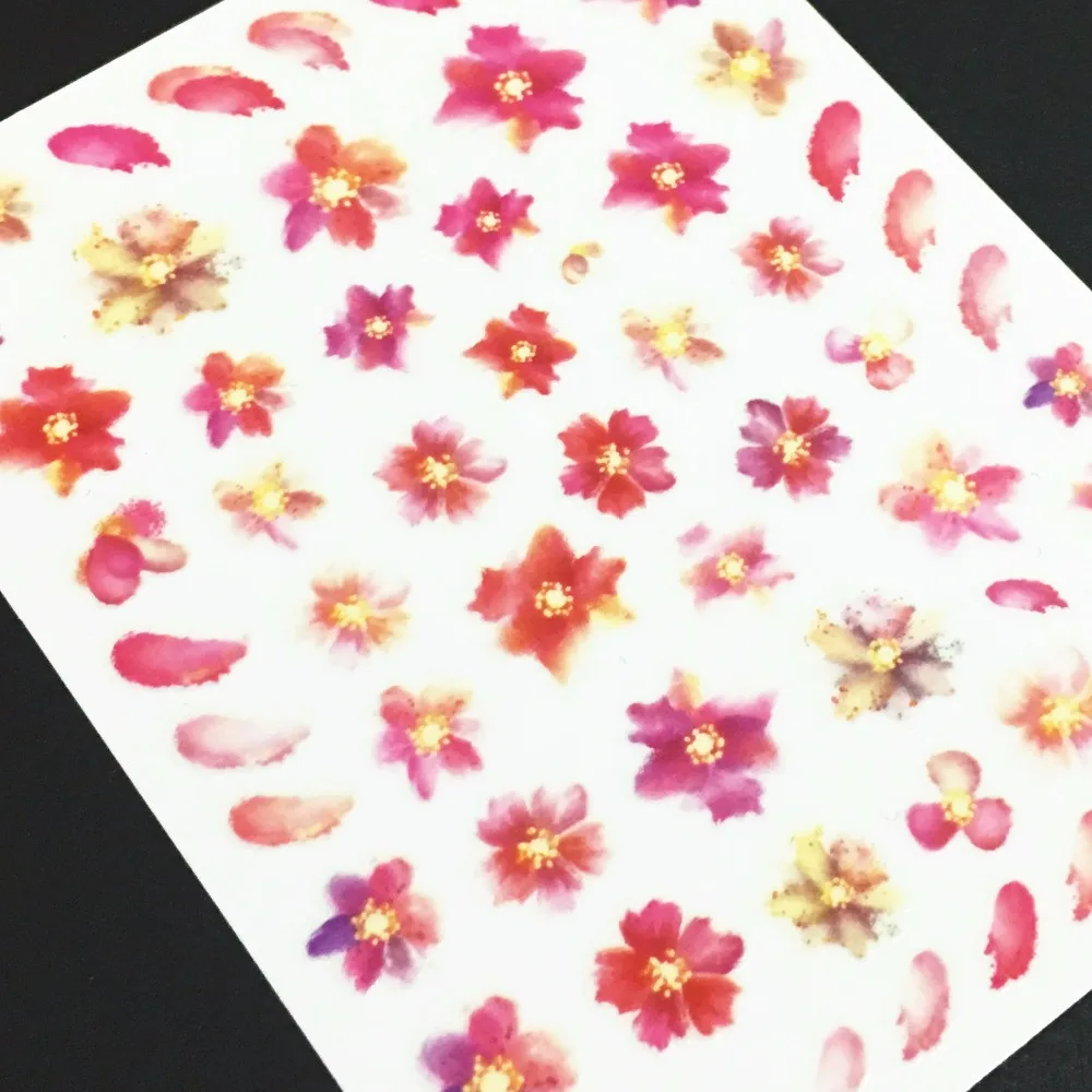 

Newest MG-171 pink flower design 3d nail art stickers Japan style nail decal stamping template DIY nail decoration tools