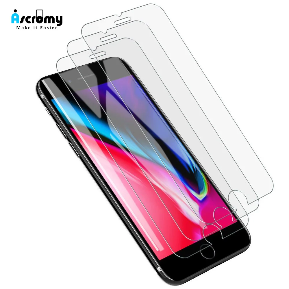Beste Ascromy 10 stks Gehard Glas Screen Protector Voor iPhone 7 Plus 8 6 6 s X 10 5 5 s SE 5C 4 4 s Bescherming Screenprotector Pelicula