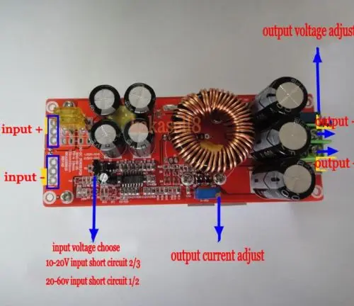 1200W 20A DC преобразователь Повышающий Модуль источника питания 8-60V 12v Step-up12-83V 24v 48v