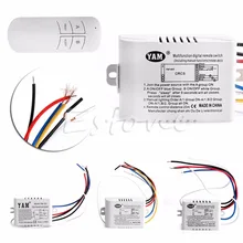 220V 1/2/3 Ways Wireless ON/OFF Lamp Remote Control Switch Receiver Transmitter H02