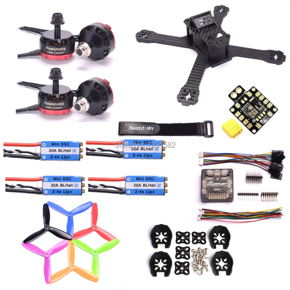 

QAV-X 214mm FPV Racing Quadcopter with Matek PDB-XT60 F3 Acro controller board 20A BLHeli-s ESC RS2205 2300KV 5045 Propeller