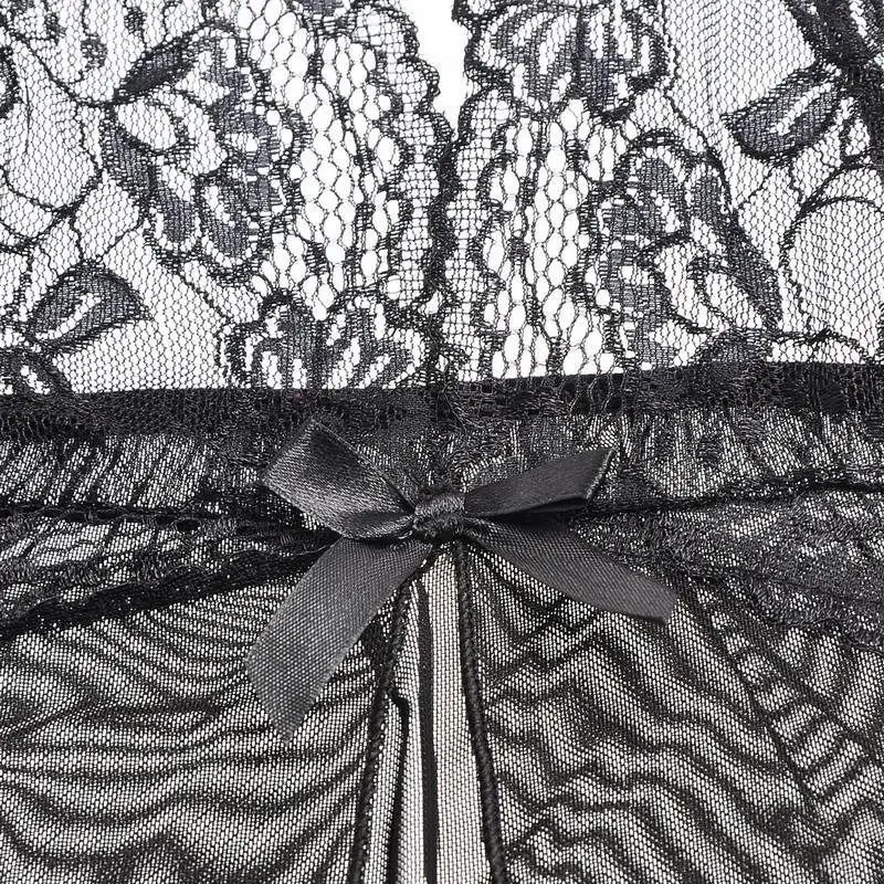 Laies популярное сексуальное нижнее белье кружевное платье черное Babydoll одежда для