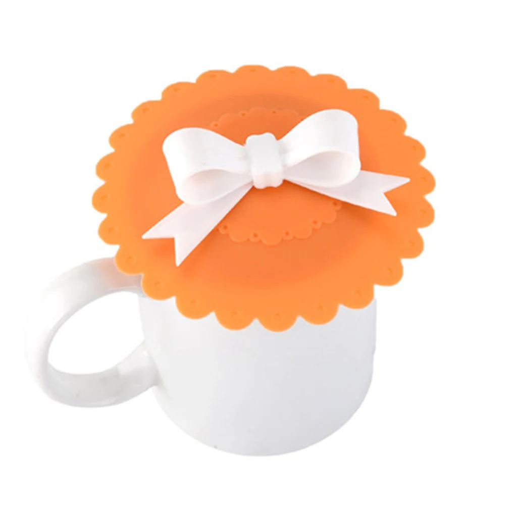 

Bowknot Cup Lids Silicone Cup Cover Heat-resistant Silicone Lid Random Color