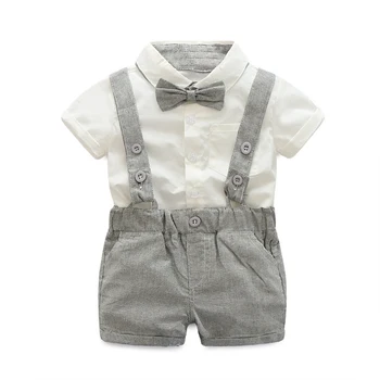 

Baby Boy Formal Summer Suspenders Gentleman Bow Suit Clothes Set Newborn Clothing Boy Party Birthday Costume 3 6 9 12 18 24 M