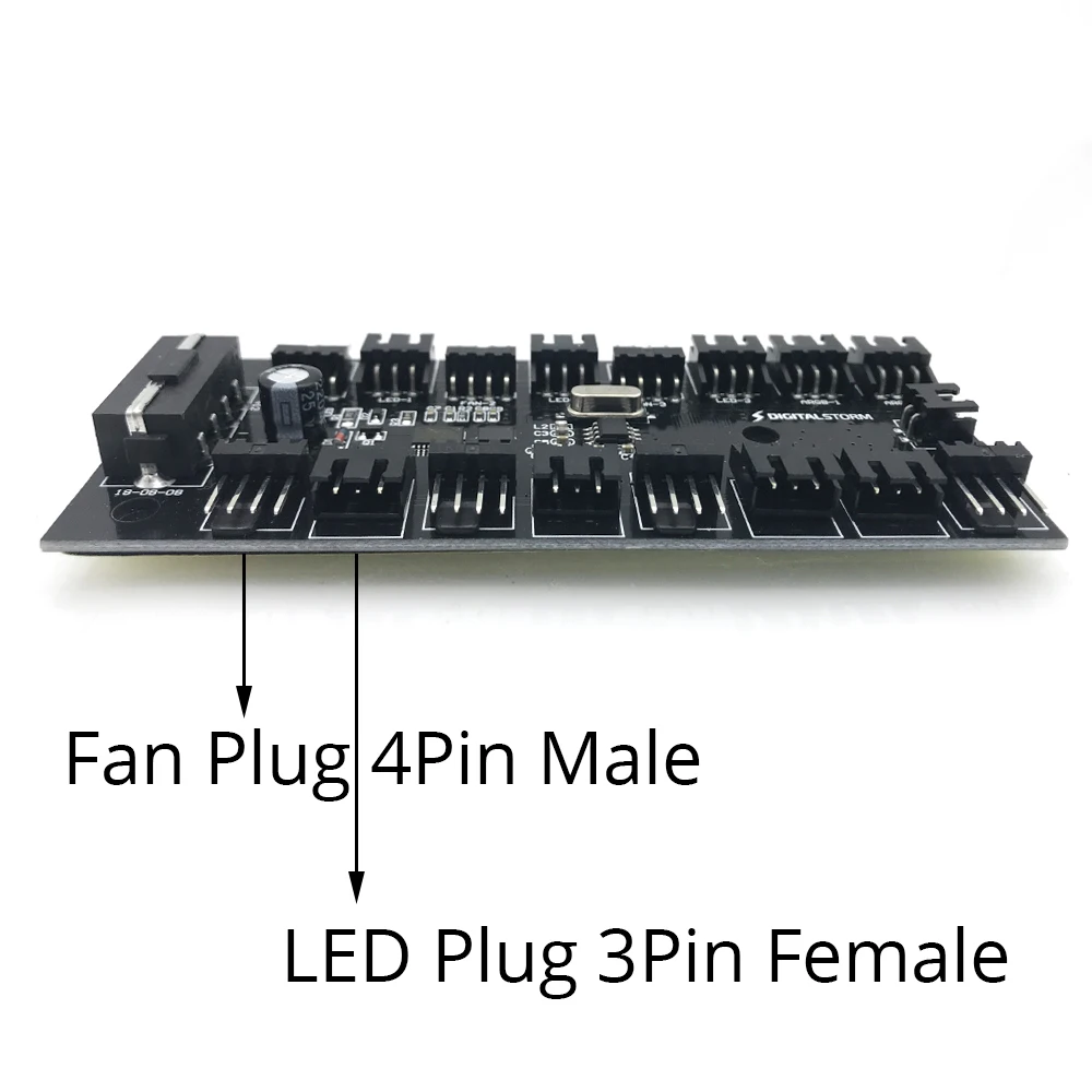 Материнская плата PWM Fan HUB температура + контроль скорости ШИМ 4Pin ARGB 3P 5V Symphony Strip Combo