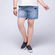 Рваные Свободные повседневные джинсовые шорты брюки Широкие брюки с высокой талией женские джинсы летние Карманы плюс размер шорты женские