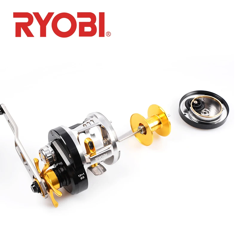 Рыболовные катушки RYOBI VARIUS с левой/правой ручкой, медленно отжимающиеся колеса, Троллинг, рыболовное колесо до 12 кг, Максимальное сопротивление, полностью металлическое колесо