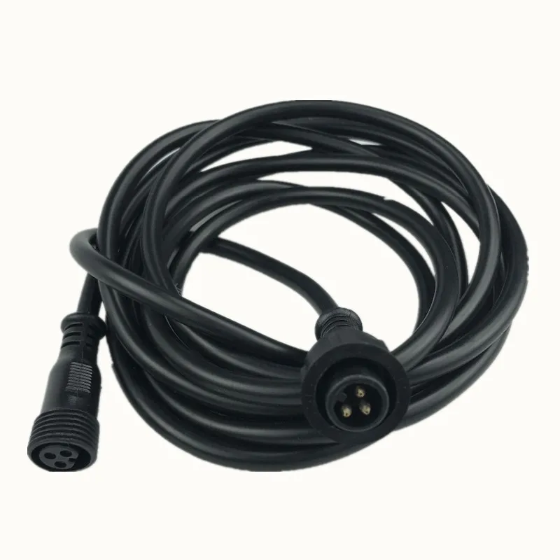 

BLACK 7.6m(25feet)3 core waterproof extension cable,one end with male,the other end with female,male connector's:13.5mm/18.5mm