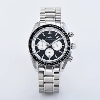 

Quartz Wristwatches VK chronograph watch miyota Japanese movement 40mm steel bracelet case polished back