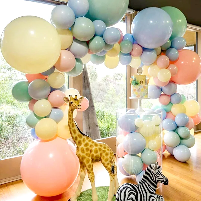 

50pcs 10inch Macaron latex balloon candy color balloons Romantic INS style baloons for baby girl 1st birthday party decoration