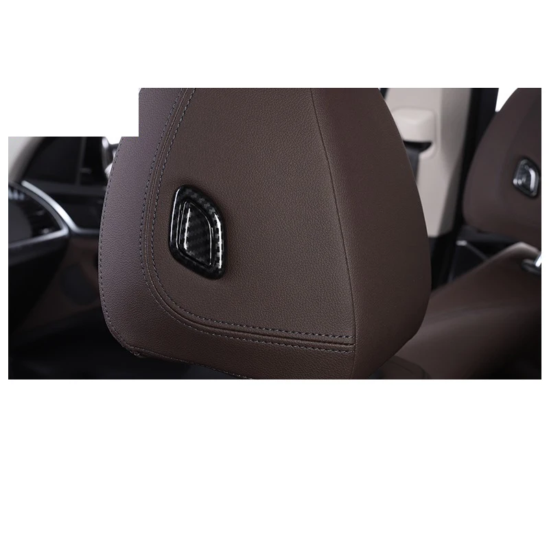 

Lsrtw2017 Carbon Fiber Abs Car Seat Headrest Button Trim Sticker for Bmw X3 2018 2019 2020