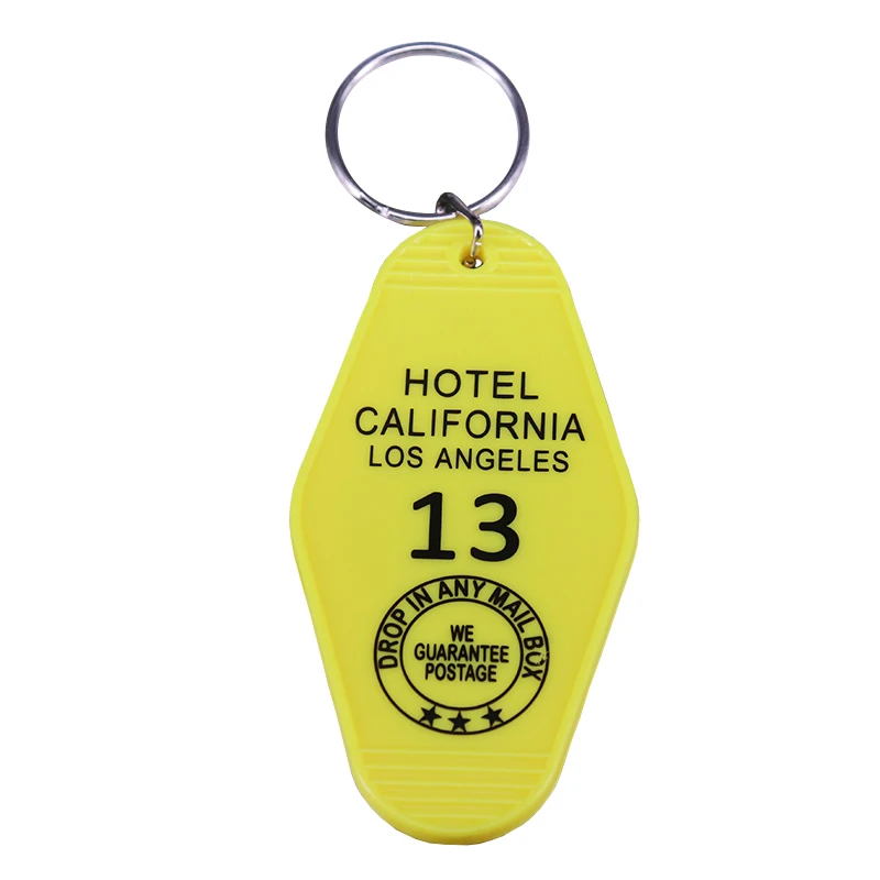 

Hotel California hit song inspired yellow key tag luck room #13 keyring Eagles fans must have