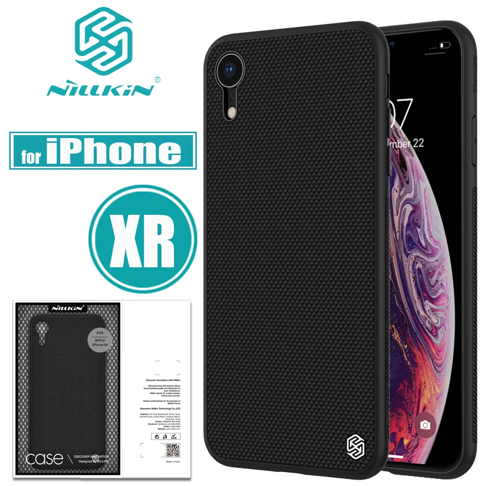 Nilkin for iPhone XR Cases NILLKIN Textured Hard PC + Soft TPU Luxury Hard PC Plastic Full Case Phone Cover for Apple iPhone XR
