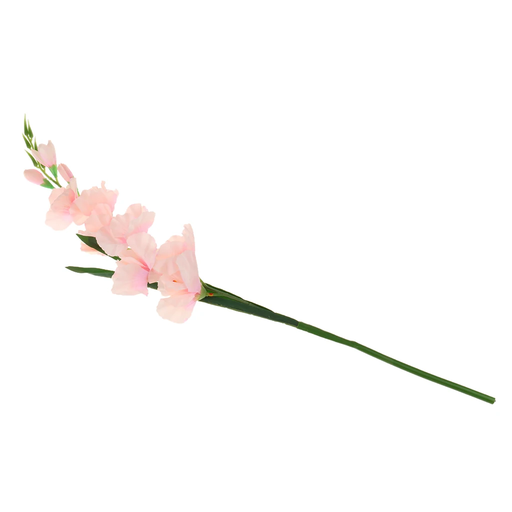 Artificial Silk Flower Fake Simulation Gladiolus Flower Stem Leaf Wedding Party Favor Home Shop Decor Photo Props