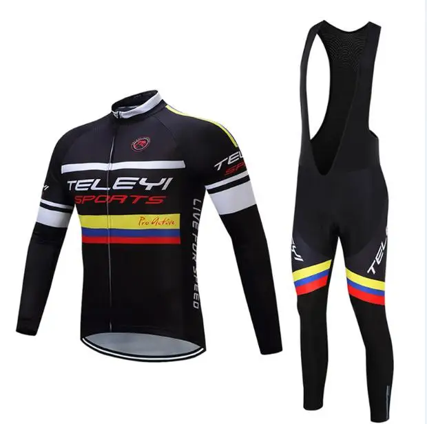 Jersey and Pants Открытый комплект велосипедной одежды с длинными рукавами Pro team Велоспорт трикотажный комплект платье комбинезон велосипедная Одежда Костюм Спортивная одежда mallot - Цвет: Jersey and Pants