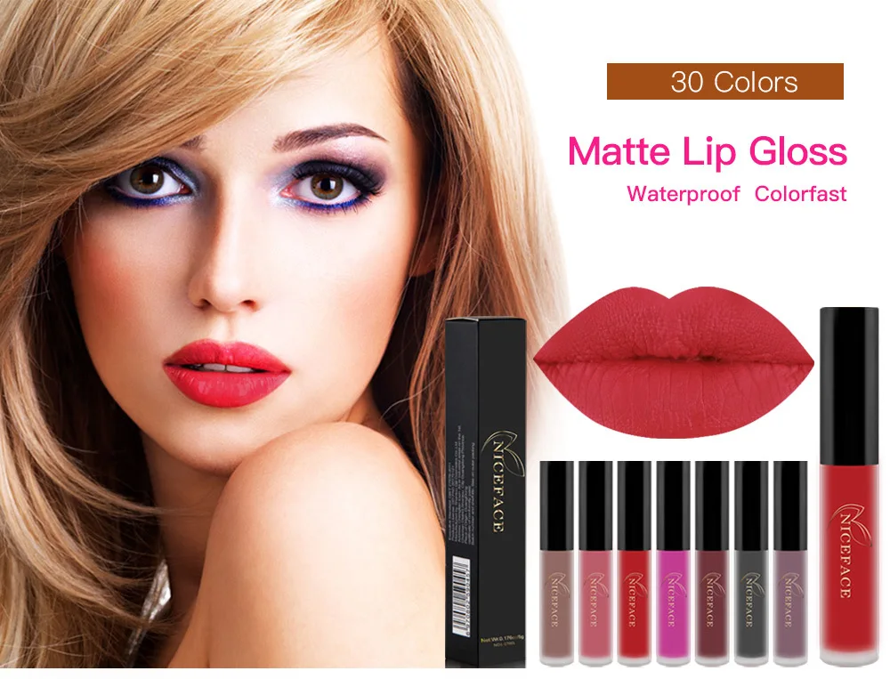 Niceface Maquiagem LIPSTICK Beauty Makeup Matt Lipstick Batom Long Lasting Liquid Lip Tattoo Pigment Nude Cosmentic Lipstick Niceface Maquiagem LIPSTICK Beauty Makeup Matt Lipstick Batom Long Lasting Liquid Lip Tattoo Pigment Nude Cosmentic Lipstick