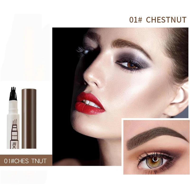

Liquid Eyebrow Pencil Waterproof Fork Tip Eyebrow Tattoo Pen Fine Sketch Eyebrow Enhancer Microblading 3 Head Eyebrow Tattoo Pen