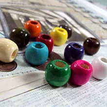 50 шт./лот, 12 мм, Разноцветные деревянные бусины с большим отверстием, сделай сам, браслет, ожерелье, бусины, аксессуары для ювелирных изделий