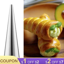

1Set/5Pcs 3.5Inch Stainless Steel Cone Spiral Baked Croissants Tools DIY Horn Pastry Roll Cake Mold Baking Dish Cake Decorations