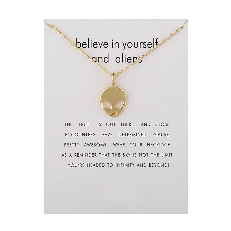 

Fashion Jewelry Believe In Yourself And Aliens Necklace Pendant For Women