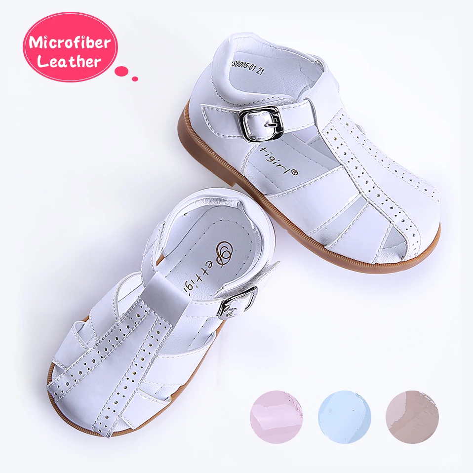 

Pettigirl British Style Baby Boys Girls Sandals Microfiber Leather Kids Sandals Flat School Shoes US Size Without Shoe Box