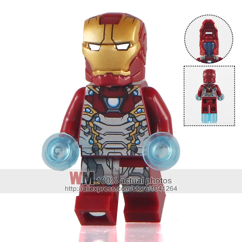 

WM Single Sale Super Heroes XH675 Iron Man Masked Robber Silk Building Blocks Bricks Children Gift Toys X0168