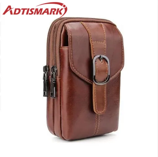  Retro Mens Universal Double Deck Mountaineering Phone Case Bag Belt Clip Holster For iphone X 8 7 7