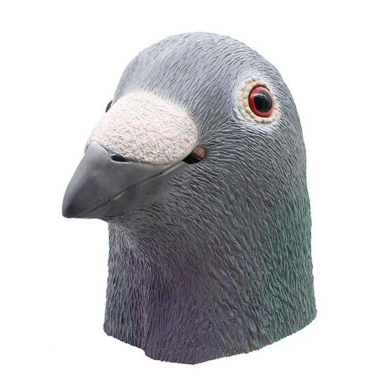 

2017 Hot Creepy Pigeon Head Mask 3D Latex Prop Animal Cosplay Costume Party Halloween Free shipping