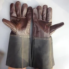 Высококачественные длинные сварочные перчатки из воловьей кожи износостойкие защитные рабочие перчатки