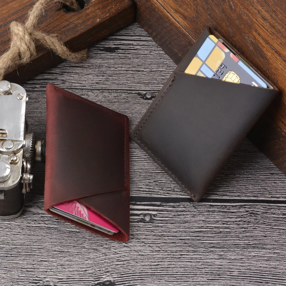 

SIKU leather men's wallet case handmade id card holder distress card holder