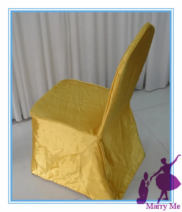 High quality gold round banquet satin chair cover for weddingssatin chair coverchair