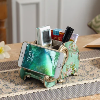 

Ou brush pot multi-function box to receive multiple desktop luxury furnishing articles desk American retro decoration