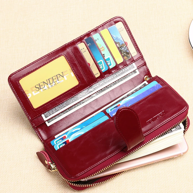 

Hot Sale Wallet Brand Coin Purse Split Leather Women Wallet Purse Wallet Female Card Holder Women's clutch bag