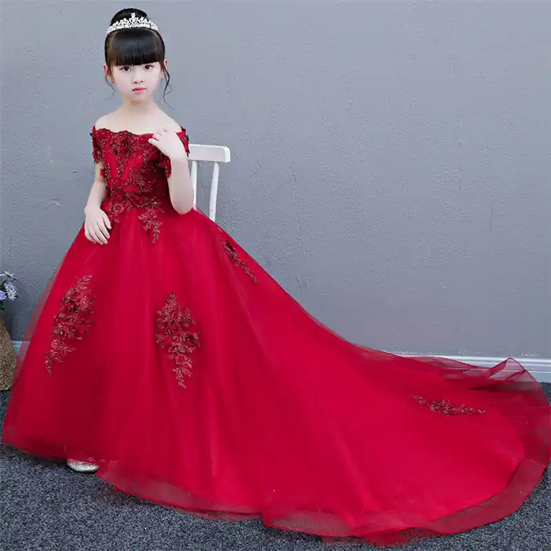 red long gown for kids