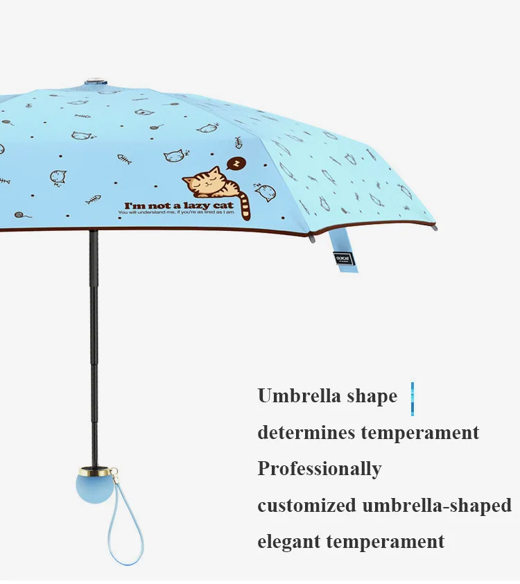 Свободный от клавиатуры дизайн маленького свежего пятикратного карманного зонта для дождя и солнца двойного назначения черный резиновый зонтик