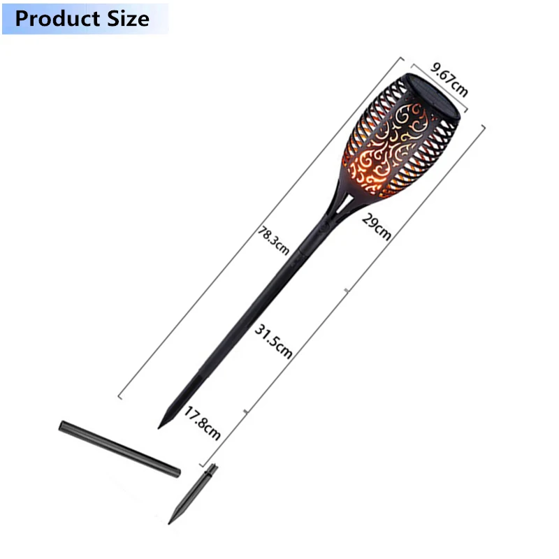 LED Solar Flame Flickering Lamp IP65 Waterproof Garden Decoration Landscape Light Lawn Path Lighting Torch Courtyard Spotlight