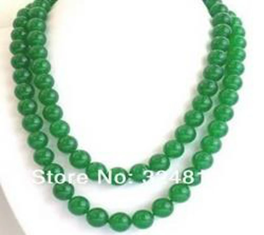 

Jxryxrth 2018 Women New fashion 10MM Natural Green Chalcedony Necklace '' Wholesale Price