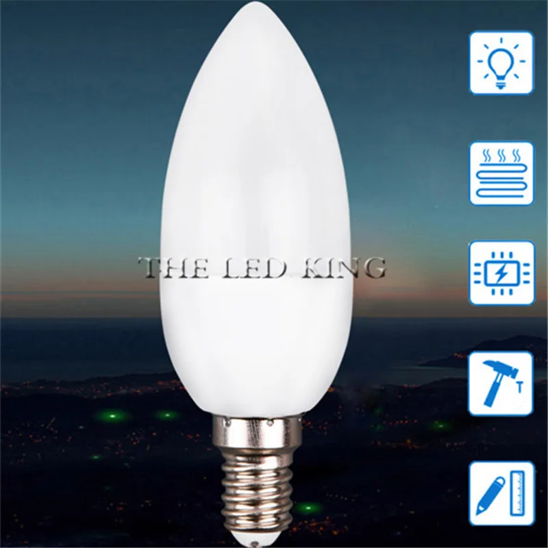10pcs LED Candle Bulb E14 LED Candle Lamp SMD2835 Warm White/White Energy Saving 