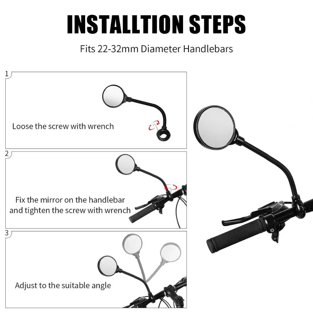 WEST BIKING, 1 шт., зеркало для велосипеда, руль, зеркало заднего вида, Аксессуары для велосипеда из алюминиевого сплава, для горной дороги, велосипеда, велосипеда, заднего вида