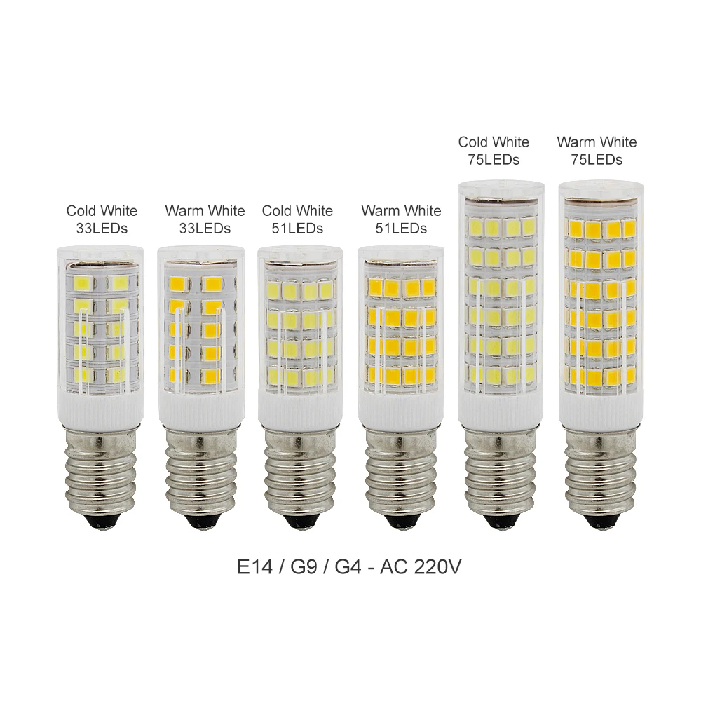 Миниатюрная Светодиодная лампа E14 G4 G9 220 В 230 SMD 3 Вт 5 7 51 светодисветодиодный s 75