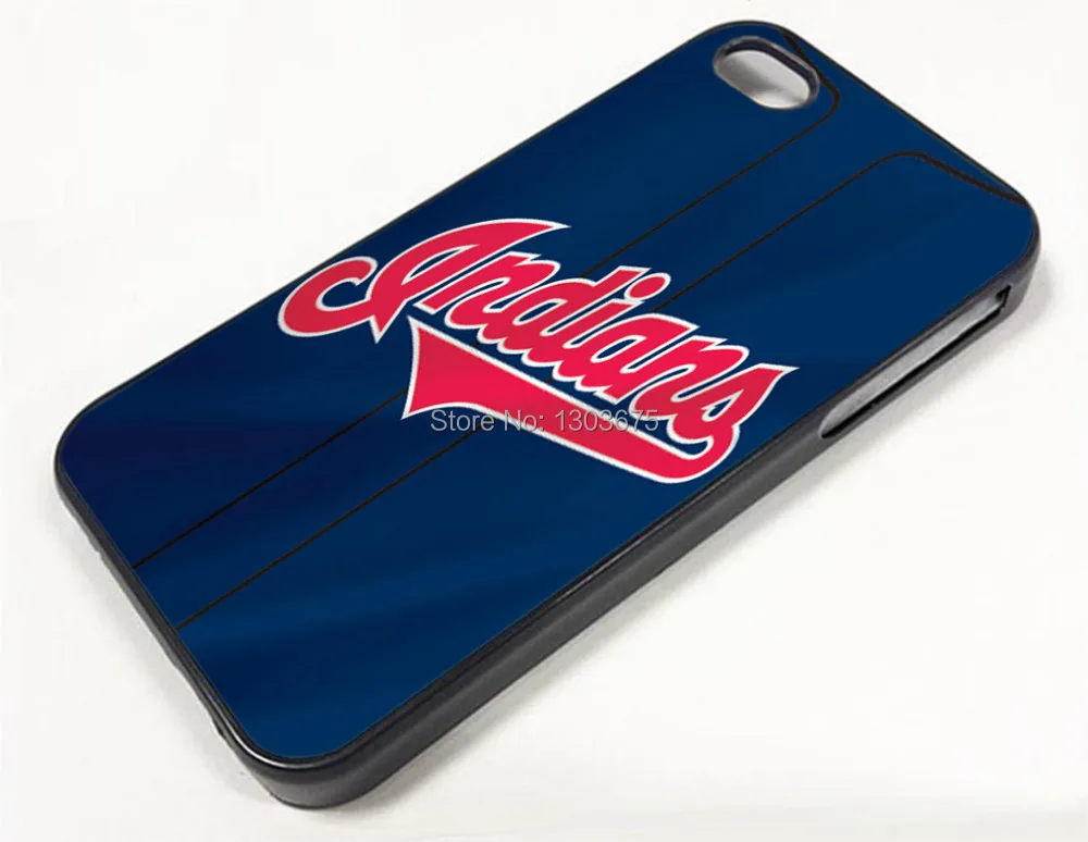 Cleveland Indians Alternate Road Jersey Pattern Skin Case Cover for iPhone 4 4S Apple 4G hard Plastic Protector Accessory |