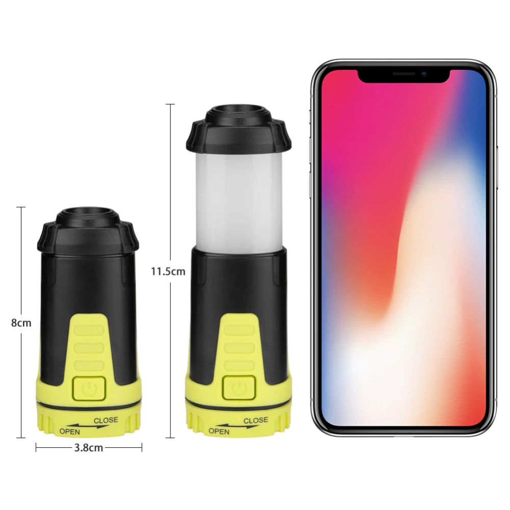 

Outdoor Camping Hiking Tent Accessories Telescopic LED Camping Lantern Tent Night Lamp with Magnetic Base Hook Tents Shelters