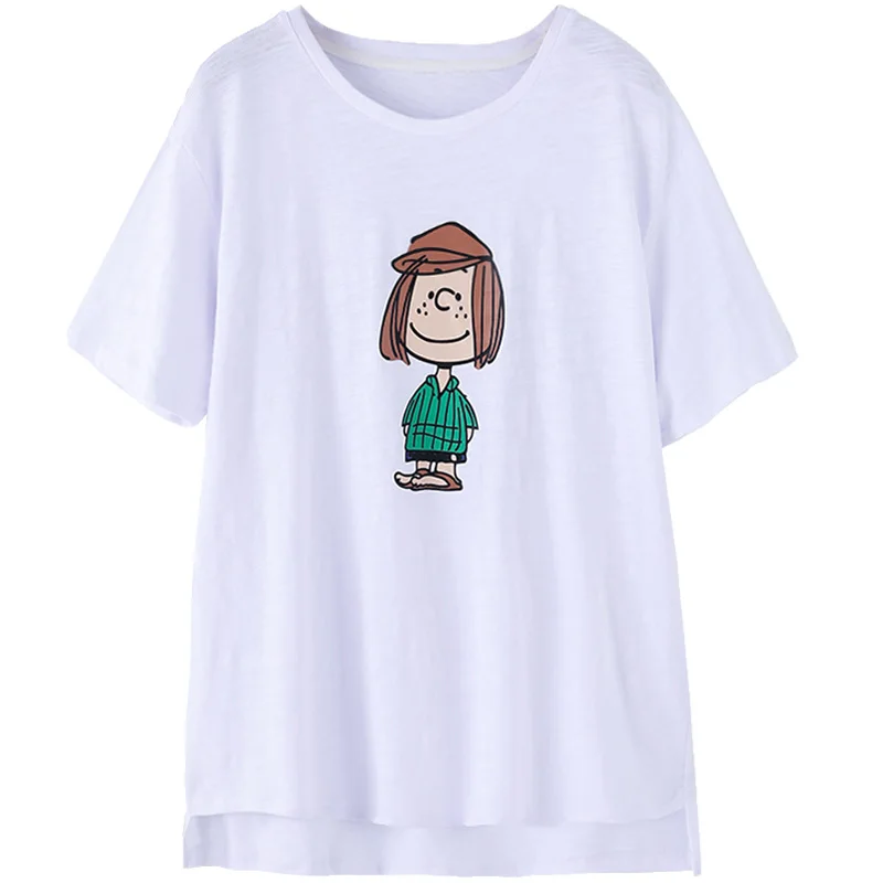 

Women Tops Owl T-Shirt 91%-99% Cotton Broadcloth Print Short-Sleeved For Women's Suits In The New Summer Of 2019 HJH