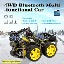 2017 Новогодний подарок! Keyestudio 4WD Bluetooth многофункциональный DIY Автомобиля + Руководство Пользователя/с отверткой Для Arduino Робот стартер
