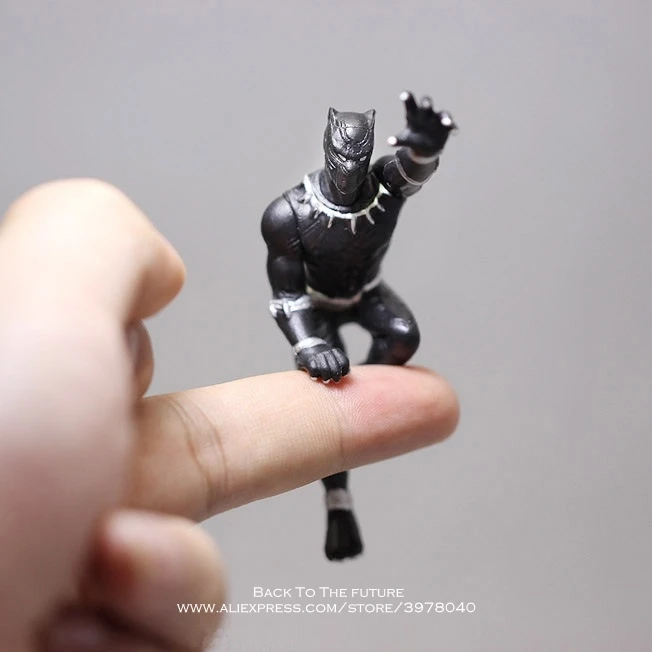 Black Panther Дисней Marvel X-men Дэдпул 2 фигурка Сидящая Модель осанки аниме мини кукла украшение ПВХ Коллекция фигурка игрушки модель - Цвет: Black Panther