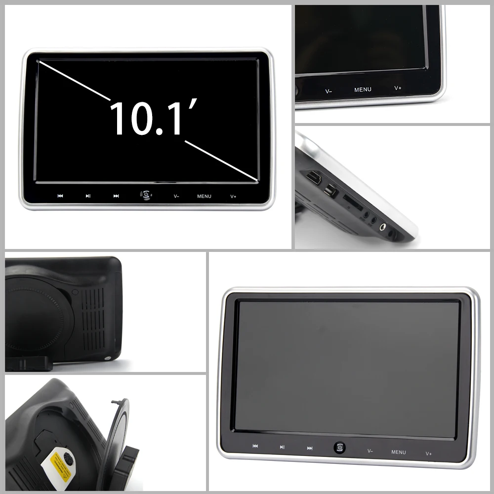 2 шт. 10,1 дюймов подголовник с монитором HD цифровой ЖК-дисплей экран для автомобиля, dvd MP5 плеер с USB/SD/HDMI/IR/FM передатчик/игровой автомобиль ТВ