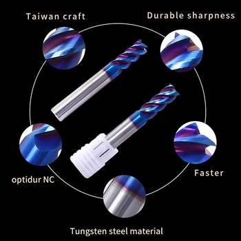 

1PCS Milling Tools Mill Tungsten Steel Milling Cutter End Mill HRC65 4 Flute 1mm 2mm 3mm 4mm Alloy Carbide End Mill Metal Cutter